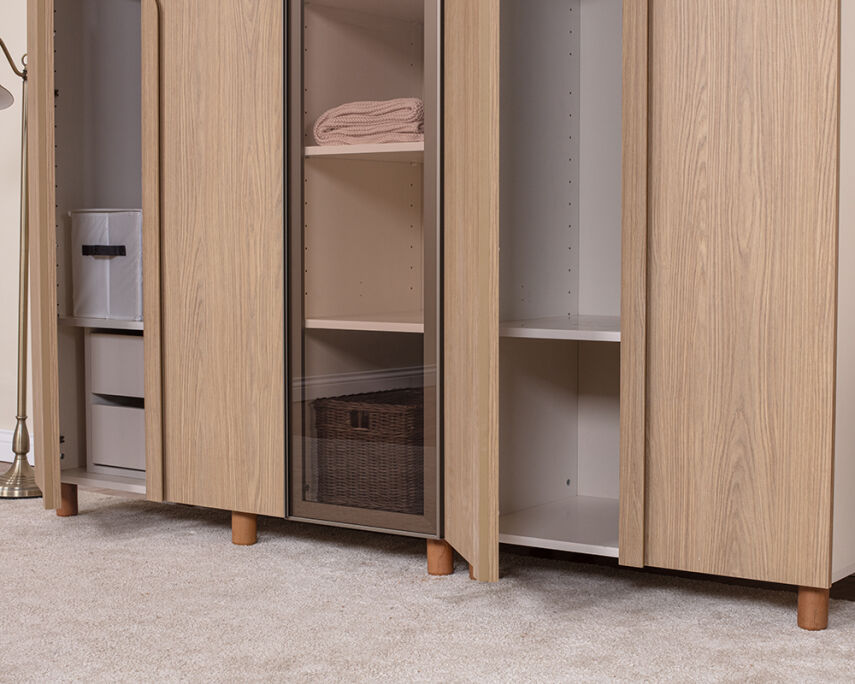 Vibe 5 Kapaklı Krem Gövde (4 Kapak Meşe MDFLAM 1 Kapak Camlı) - 4