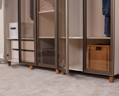 İtra 5 Kapaklı Gardırop Krem Gövde (Cam Kapak) - 4