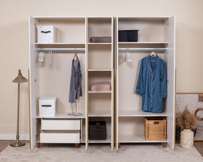 İtra 5 Kapaklı Gardırop Krem Gövde (Krem lake Kapak) - 3