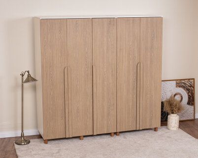 İtra 5 Kapaklı Krem Gövde (Meşe MDFLAM Kapak) - 3