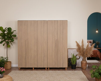 İtra 5 Kapaklı Krem Gövde (Meşe MDFLAM Kapak) - 