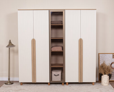 Vibe 5 Kapaklı Meşe Gövde (4 Kapak Krem Lake 1 Kapak Camlı) - 