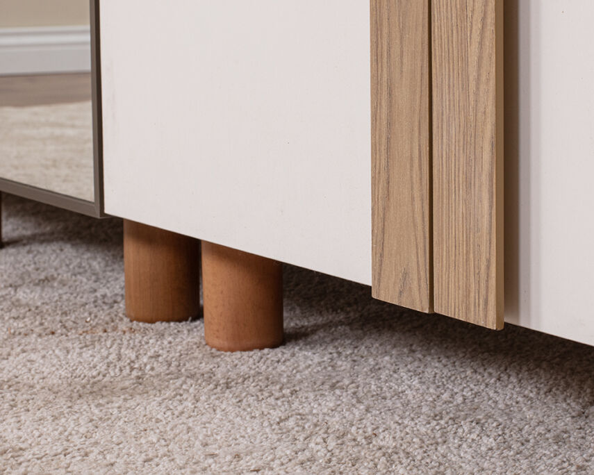 Vibe 5 Kapaklı Meşe Gövde (4 Kapaklı Krem MDFLAM 1 Kapak Aynalı) - 6