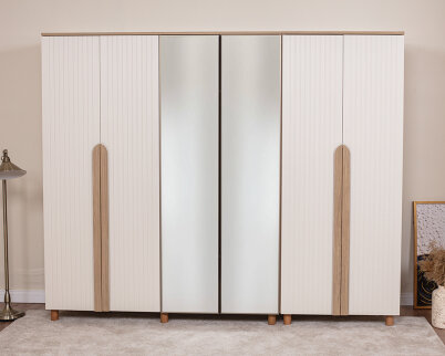 Vibe 6 Kapaklı Meşe Gövde (4 Kapak Krem Lake 2 Kapak Aynalı) - 