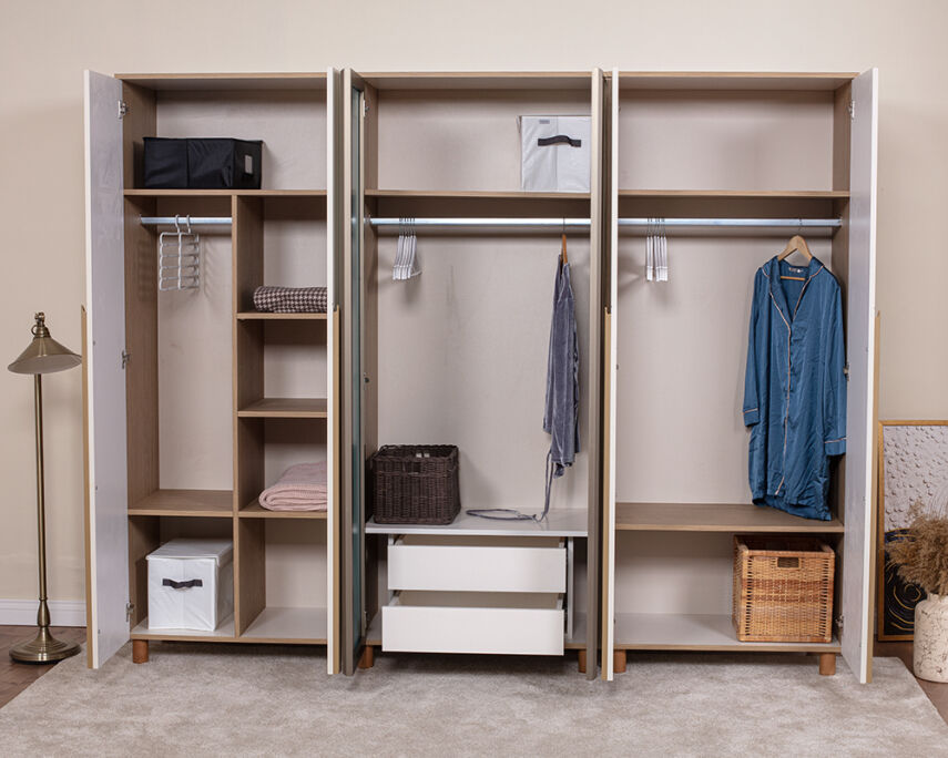 Vibe 6 Kapaklı Meşe Gövde (4 Kapak Krem Lake 2 Kapak Aynalı) - 3