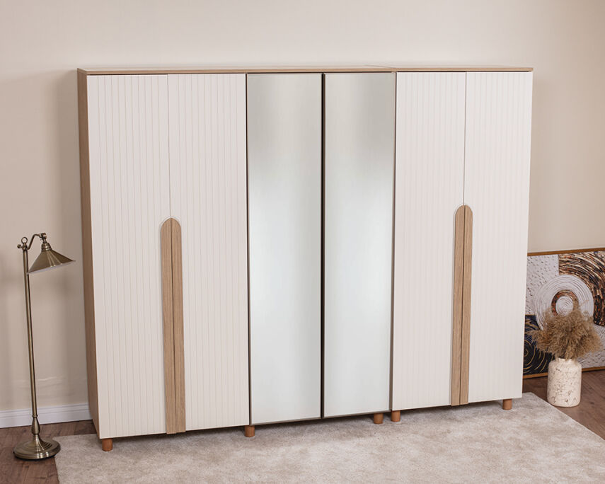 Vibe 6 Kapaklı Meşe Gövde (4 Kapak Krem Lake 2 Kapak Aynalı) - 2