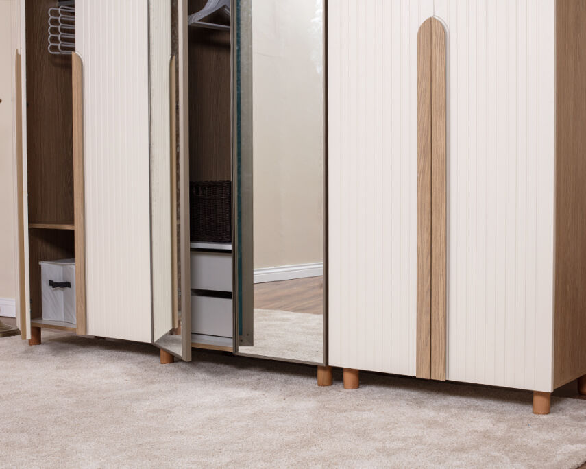 Vibe 6 Kapaklı Meşe Gövde (4 Kapak Krem Lake 2 Kapak Aynalı) - 4