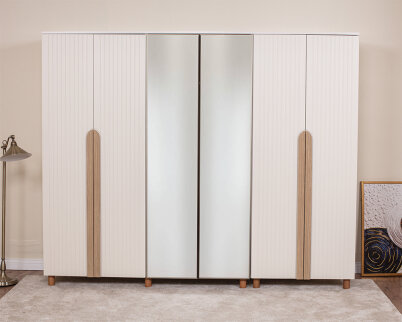 Vibe 6 Kapaklı Krem Gövde (4 Kapak Krem Lake 2 Kapak Aynalı) - 