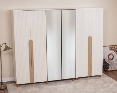 İtra 6 Kapaklı Krem Gövde (4 Kapak Krem Lake 2 Kapak Aynalı) - 2