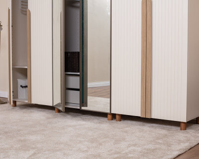 İtra 6 Kapaklı Krem Gövde (4 Kapak Krem Lake 2 Kapak Aynalı) - 4