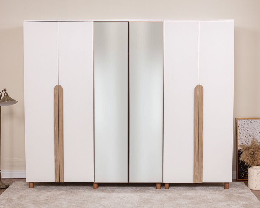 Vibe 6 Kapaklı Krem Gövde (4 Kapak Krem MDFLAM 2 Kapak Aynalı) - 1