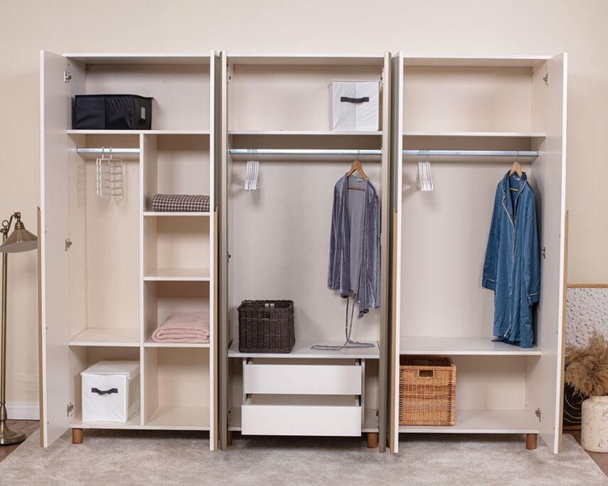 Vibe 6 Kapaklı Krem Gövde (4 Kapak Krem MDFLAM 2 Kapak Aynalı) - 3