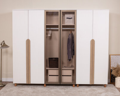 Vibe 6 Kapaklı Krem Gövde (4 Kapak Krem MDFLAM 2 Kapak Camlı) - 