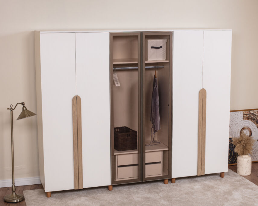 Vibe 6 Kapaklı Krem Gövde (4 Kapak Krem MDFLAM 2 Kapak Camlı) - 2