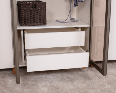 İtra 6 Kapaklı Gardırop Krem Gövde (4 Kapak Krem MDFLAM 2 Kapak Camlı) - 5