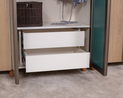 İtra 6 Kapaklı Krem Gövde (4 Kapak Meşe MDFLAM 2 Kapak Aynalı) - 5