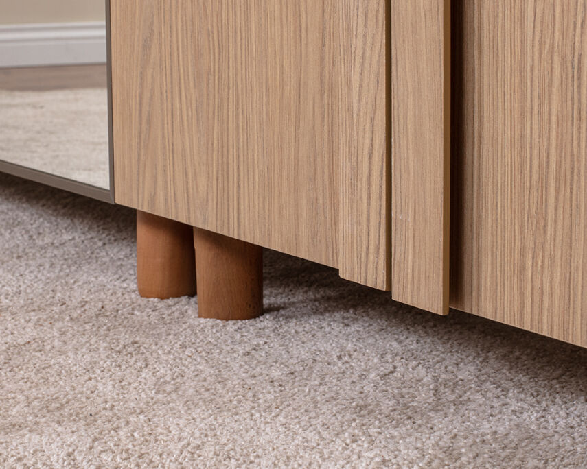 Vibe 6 Kapaklı Krem Gövde (4 Kapak Meşe MDFLAM 2 Kapak Aynalı) - 6