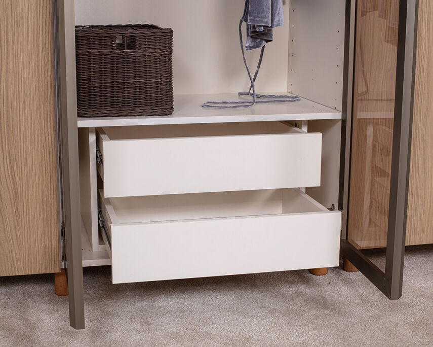 Vibe 6 Kapaklı Krem Gövde (4 Kapak Meşe MDFLAM 2 Kapak Camlı) - 5