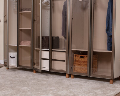 İtra 6 Kapaklı Gardırop Krem Gövde (Cam Kapak) - 4