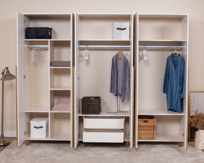 İtra 6 Kapaklı Gardırop Krem Gövde (Krem Lake Kapak) - 3