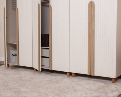 İtra 6 Kapaklı Gardırop Krem Gövde (Krem Lake Kapak) - 4