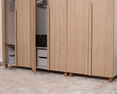 İtra 6 Kapaklı Gardırop Krem Gövde (Meşe MDFLAM Kapak) - 4