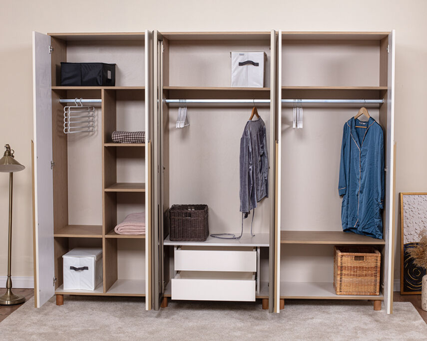 Vibe 6 Kapaklı Meşe Gövde (4 Kapak Krem Lake 2 Kapak Camlı) - 3