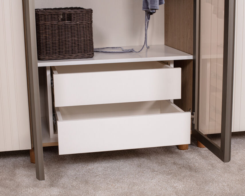 Vibe 6 Kapaklı Meşe Gövde (4 Kapak Krem Lake 2 Kapak Camlı) - 5