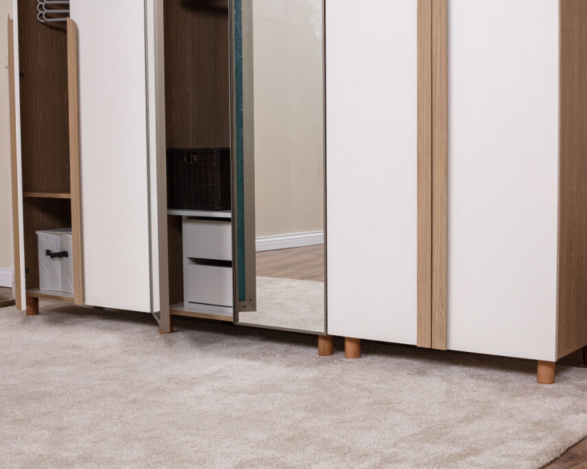 Vibe 6 Kapaklı Meşe Gövde (4 Kapak Krem MDFLAM 2 Kapak Aynalı) - 4