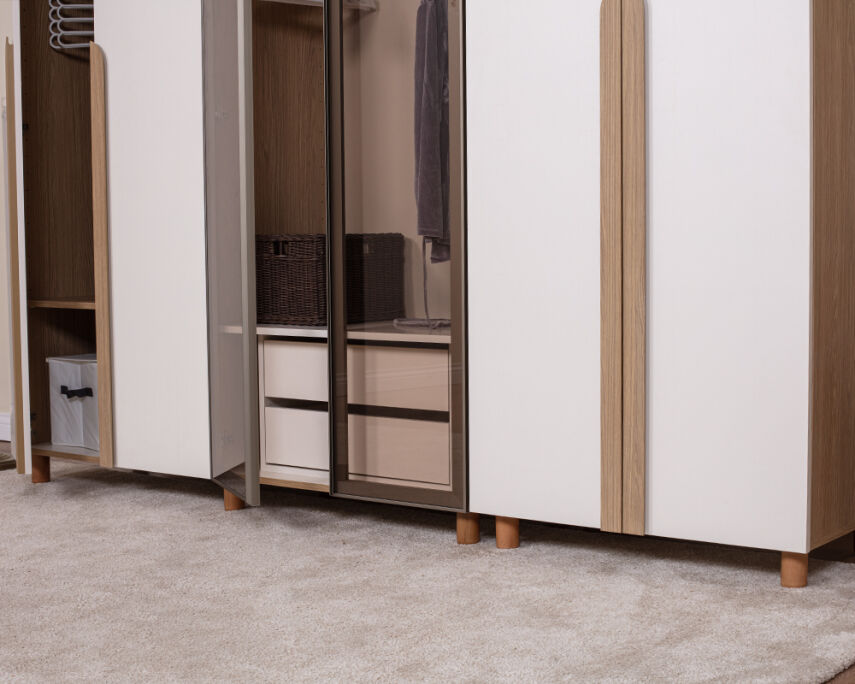 Vibe 6 Kapaklı Meşe Gövde (4 Kapak Krem MDFLAM 2 Kapak Camlı) - 4