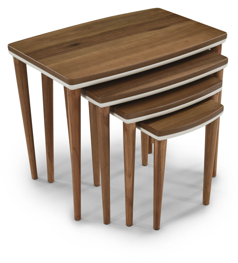 Vizyon Doğal Ceviz Kaplama Orta Sehpa + Servis Sehpası - 6