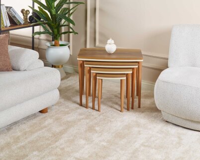 Vizyon Doğal Ceviz Kaplama Servis Sehpası - 